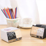 Relógio Despertador Bluetooth K11 com Coluna Criativa, Relógio Digital de Música, Rádio com Dupla Interface USB, Suporta Disco U / Cartão TF / FM / AUX, Ficha UK, Ficha UK (Preto), Ficha UK (Branco)