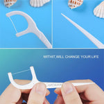 Fawnmum Fio Dental de Segurança Ultra-fino Plano Palito de Dente com Fio, 50pcs/Caixa, 2 Caixas / (50pcs)