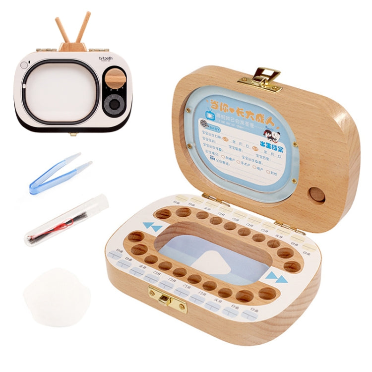 Caixa Criativa de Armazenamento de Dentes de Leite em Madeira para Crianças com Design de Televisão, HC2008A, HC2008B, HC2008C