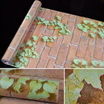 Papel de Parede Adesivo Decorativo Criativo 3D Parthenocissus Pedra Tijolo para Quarto e Sala, Resistente à Água, Rolo de Papel de Parede, Tamanho: 45 x 1000cm, Parthenocissus 3D