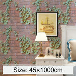 Papel de Parede Adesivo Decorativo Criativo 3D Parthenocissus Pedra Tijolo para Quarto e Sala, Resistente à Água, Rolo de Papel de Parede, Tamanho: 45 x 1000cm, Parthenocissus 3D