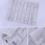 Papel de Parede Decorativo Criativo 3D Tijolo Branco, Adesivos para Parede de Quarto e Sala, Rolo de Papel de Parede Impermeável, Tamanho: 45 x 1000cm, Tijolo branco