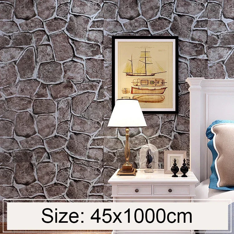 Papel de Parede Decorativo Criativo 3D Tijolo Fort, Adesivos para Parede de Quarto e Sala, Rolo de Papel de Parede Impermeável, Tamanho: 45 x 1000cm, Tijolo fort