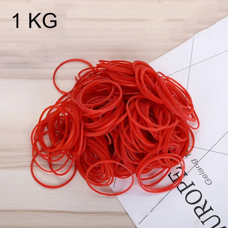Elásticos Vermelhos Resistentes e Elásticos para Casa, Escola e Escritório, Material de Papelaria, 1KG por Saco, Vermelho
