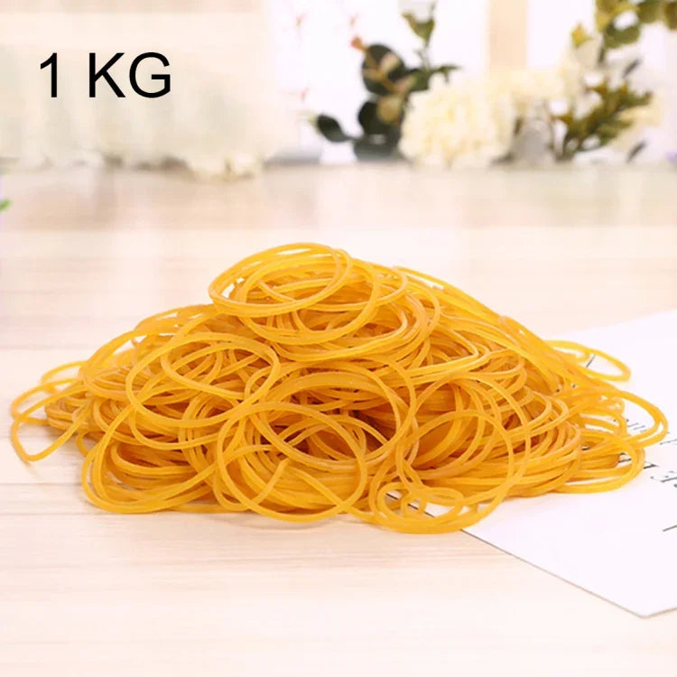 Elásticos Amarelos Resistentes e Elásticos para Escola e Escritório, Material de Papelaria, 1KG por Saco, Amarelo