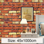 Papel de Parede Decorativo Criativo 3D Tijolo de Pedra Arco-íris, Adesivos para Parede de Quarto e Sala, Rolo de Papel de Parede Impermeável, Tamanho: 45 x 1000cm, Pedra arco-íris