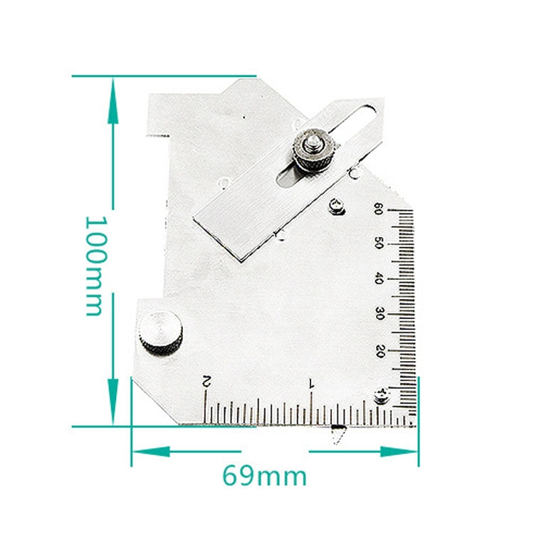 Medidor de Solda de Filete em Aço Inoxidável Tipo Came MG-8 Régua de Inspeção de Soldadura Multifuncional, MG-8