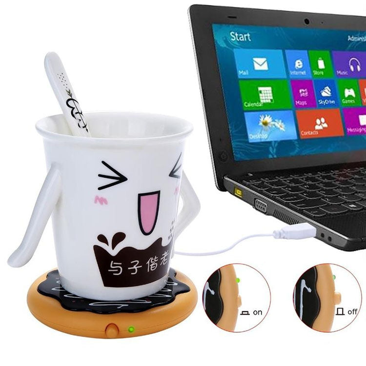 Donut Design USB Power Cable Desktop Mug Cup Warmer Tea Coffee Drinks Heating Mat Pad, Donut