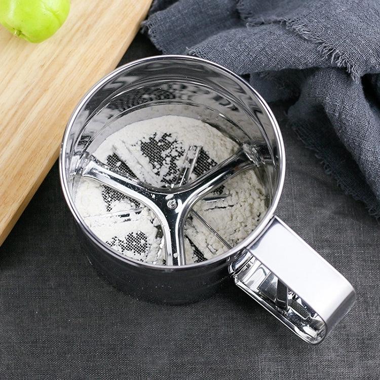 Peneira Manual de Malha para Farinha, Açúcar em Pó em Aço Inoxidável, Ferramenta de Cozinha para Peneirar, Aço Inoxidável