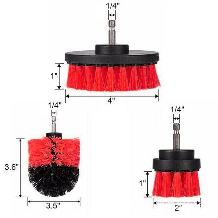 Kit de 3 Escovas de Limpeza para Casa de Banho e Cozinha para Broca Elétrica, 3 em 1 (Verde), 3 em 1 (Azul), 3 em 1 (Vermelho), 3 em 1 (Amarelo)