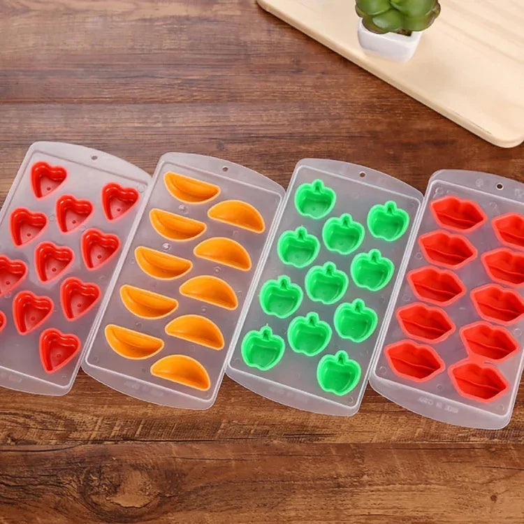 Forma de Silicone para Cubos de Gelo em Forma de Laranja / Molde de Gelo Cor Aleatória, Forma de Laranja