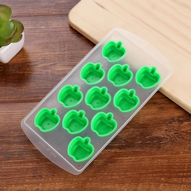 Forma de Silicone para Cubos de Gelo em Forma de Maçã / Molde de Gelo, Cor Aleatória, Forma de Maçã