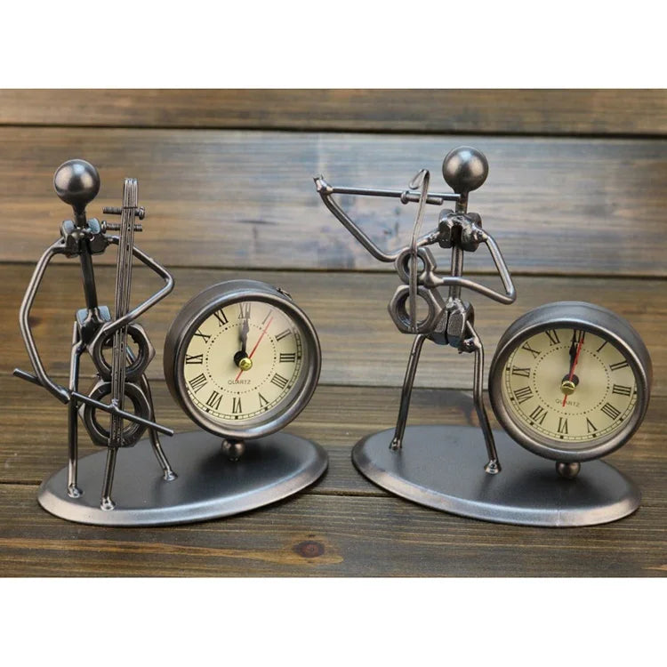 Relógio Despertador Pequeno Criativo em Ferro Aço Inoxidável Retro Relógios Personalizados Boutique Presentes, Relógio Despertador Pequeno