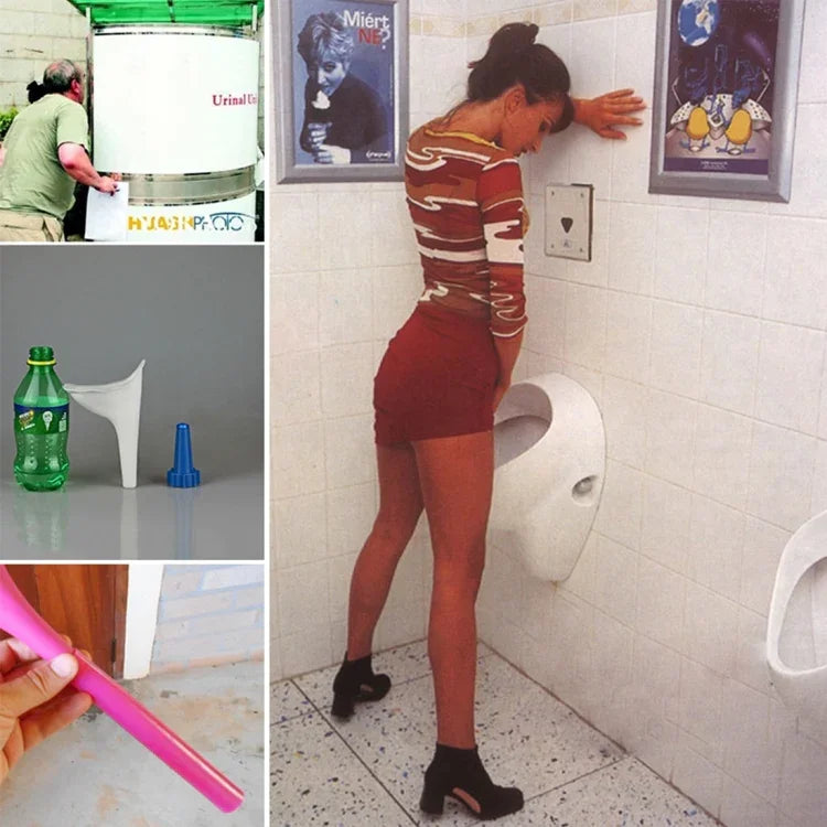 Urinol Portátil Feminino em Silicone para Mulheres, Dispositivo Funil para Urinar, Camping e Viagem, Entrega de Cor Aleatória, Ferramentas de Emergência para Sanitário