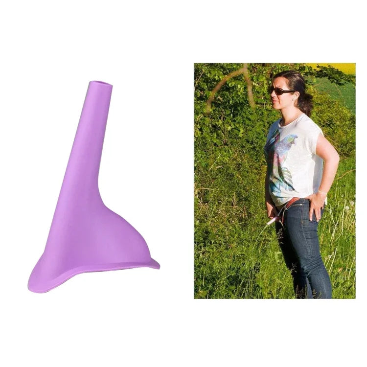 Urinol Portátil Feminino em Silicone para Mulheres, Dispositivo Funil para Urinar, Camping e Viagem, Entrega de Cor Aleatória, Ferramentas de Emergência para Sanitário