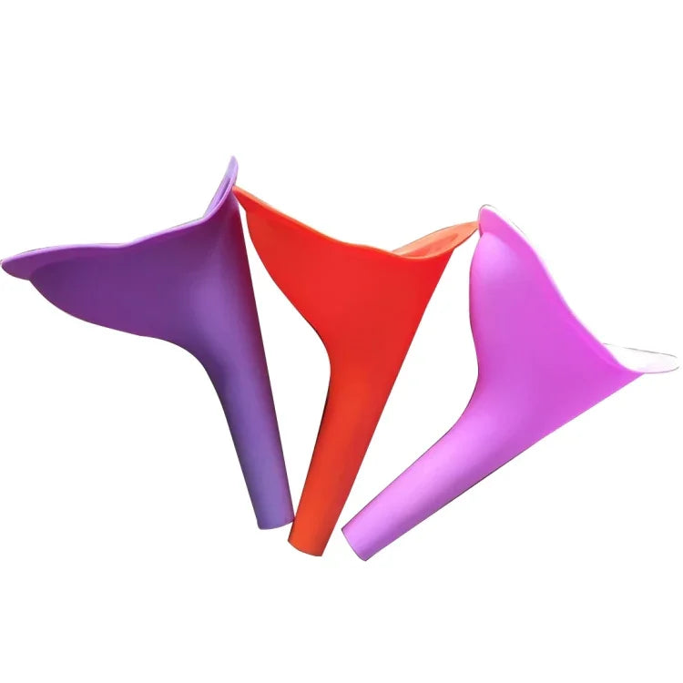Urinol Portátil Feminino em Silicone para Mulheres, Dispositivo Funil para Urinar, Camping e Viagem, Entrega de Cor Aleatória, Ferramentas de Emergência para Sanitário