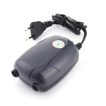 Bomba de Ar Silenciosa para Aquário RS-390 220V 5W com Dupla Saída e Fluxo Ajustável, Bomba de Oxigénio para Tanque de Peixes, 5W