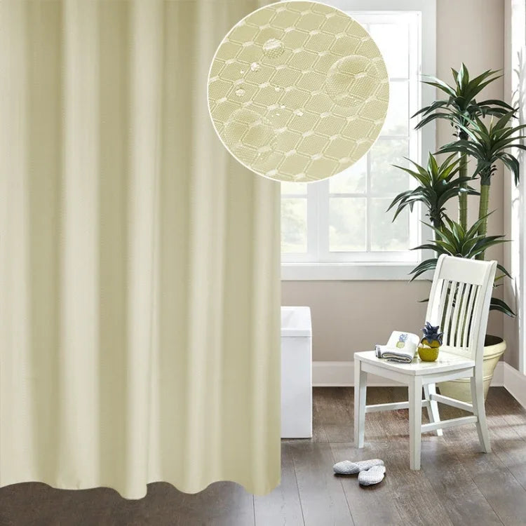 Cortina Impermeável e Antimofo com Textura de Colmeia em Poliéster Espesso Cortina de Chuveiro para Casa de Banho, Tamanho: 180*180cm, Tamanho: 180*180cm