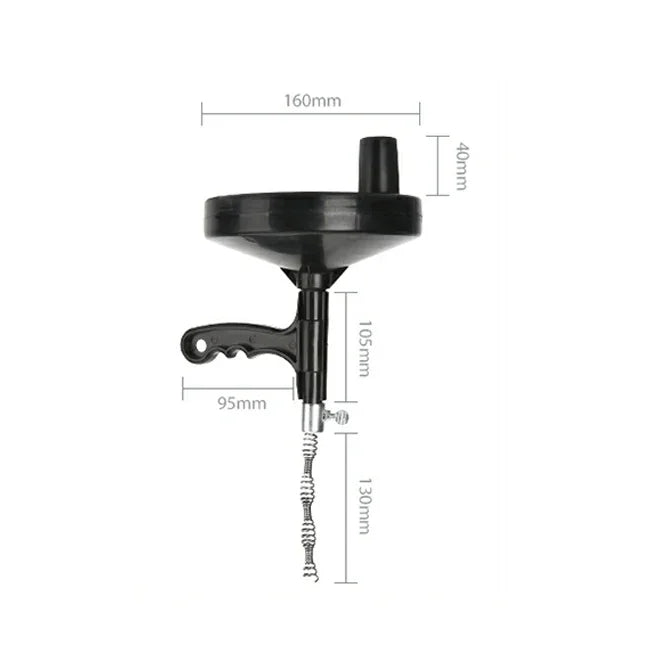 Ferramenta Manual para Desentupimento de Canos de Cozinha, Casa de Banho e Esgoto com Cabeça Metálica de 5m, Limpeza de Ralos e Canos