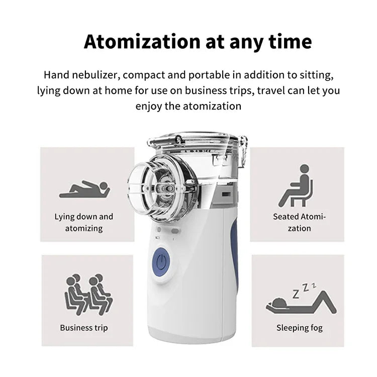 Nebulizador Ultrassónico Portátil Mini Inalador de Mão Respirador para Cuidados de Saúde em Casa, Atomizador para Crianças, Mini Inalador de Mão