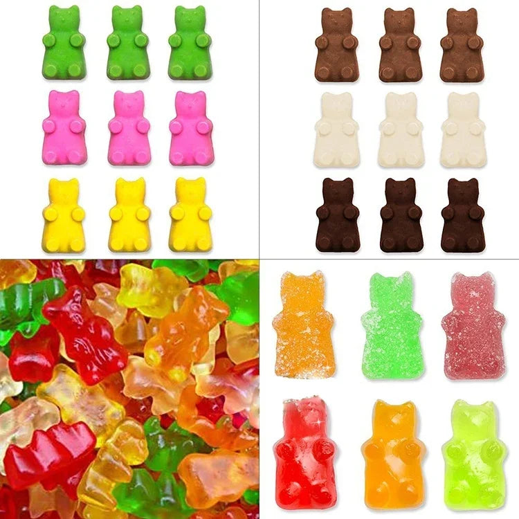 2 Peças Molde de Silicone para Chocolate Pequeno Urso com 50 Cavidades, Molde para Bolachas, Molde para Doces, Entrega de Cor Aleatória, Tamanho: 19*13,7*1cm, 50 Grades