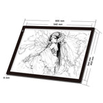 Quadro de Acrílico para Cópias com 3 Níveis de Brilho Regulável LED Tamanho A2 23W 12V para Desenho de Esboços de Anime, com Adaptador de Energia, A2 com Adaptador de Energia