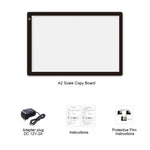 Quadro de Acrílico para Cópias com 3 Níveis de Brilho Regulável LED Tamanho A2 23W 12V para Desenho de Esboços de Anime, com Adaptador de Energia, A2 com Adaptador de Energia