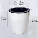 Vasos de Flores Preguiçosos com Autoabsorção de Água, Vasos Hidropónicos Automáticos em Resina Plástica Circular, Design de Dupla Camada, Vaso Autoirrigável, Diâmetro: 11cm, Altura: 10,3cm, Diâmetro: 11cm, Altura: 10,3cm