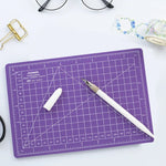 Conjunto de Tapete de Corte A5 Junesix com Tapete de Corte, Régua e Faca de Escultura, Junesix A5 (Verde Menta), Junesix A5 (Rosa), Junesix A5 (Azul), Junesix A5 (Roxo)