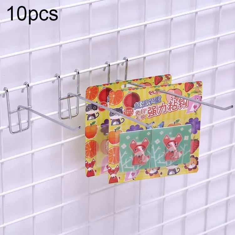 10pcs Gancho para prateleira de grelha de ferro de supermercado de 3,5mm, Comprimento: 10cm, 3,5mm 10cm