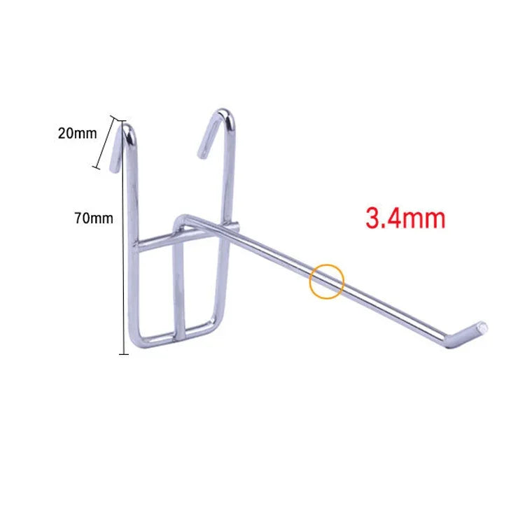 10pcs Gancho para prateleira de grelha de ferro de supermercado de 3,5mm, Comprimento: 10cm, 3,5mm 10cm