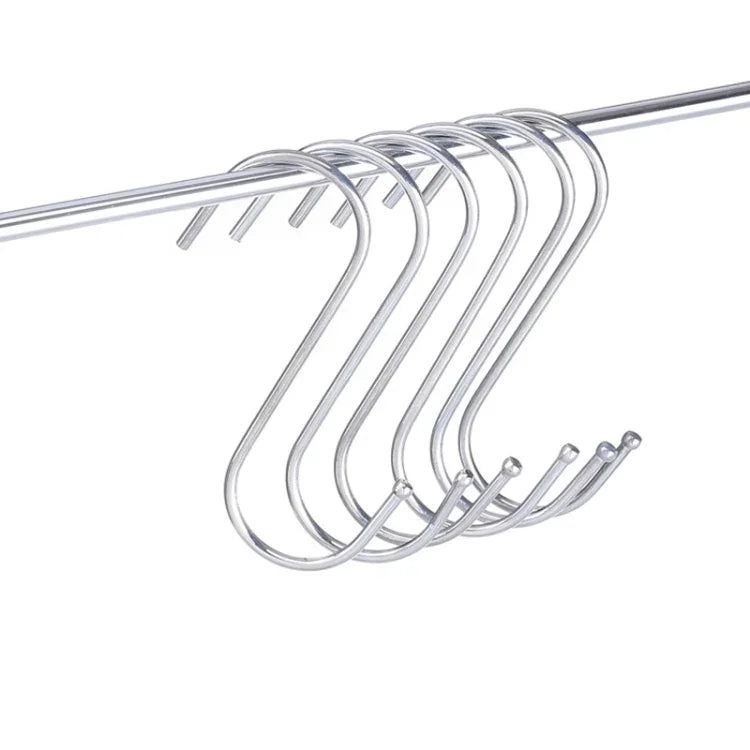 10 Ganchos em S Multifuncionais em Aço Inoxidável de 3mm, Comprimento: 7cm, 7cm
