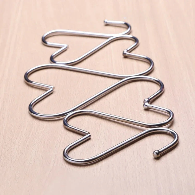 10 Ganchos em S Multifuncionais em Aço Inoxidável de 3mm, Comprimento: 7cm, 7cm