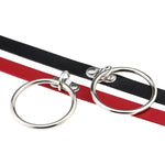 2 PCS Colar de Couro Estilo Punk Europeu e Americano com Grande Anel em Forma de O, Entrega de Cor Aleatória, DHXQ03
