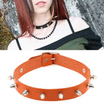 Colar de Couro com Rebites Estilo Punk para Dança de Rua Rock, Entrega de Cor Aleatória, JDXQ