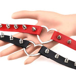 Colar de Couro com Rebites em Forma de Coração Estilo Punk da Moda, Entrega de Cor Aleatória, TXXQ04