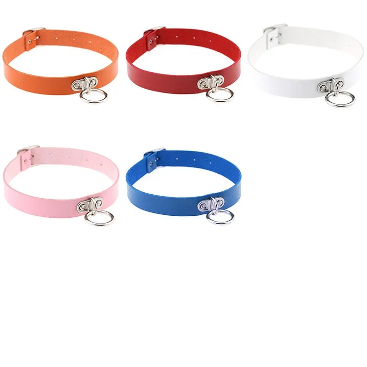2 PCS Colar de Couro com Rebites Estilo Punk Harajuku com Fecho de Coração, Tendência da Moda, Entrega de Cor Aleatória, MDXQ