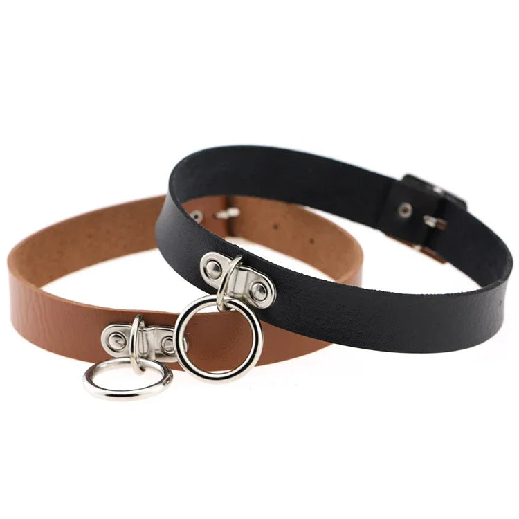 2 PCS Colar de Couro com Rebites Estilo Punk Harajuku com Fecho de Coração, Tendência da Moda, Entrega de Cor Aleatória, MDXQ