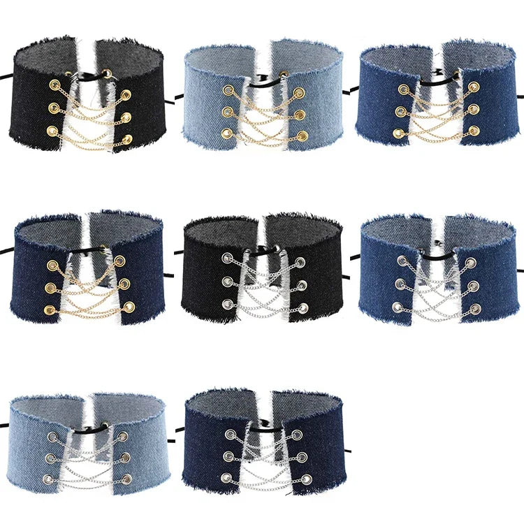 2 PCS Colar Estilo Punk Gótico Cowboy Retro Europeu e Americano com Personalidade, Entrega de Cor Aleatória, NZXL04