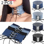 2 PCS Colar de Osso Largo Estilo Retro Europeu e Americano com Gravata Borboleta de Personalidade, Entrega de Cor Aleatória, NZXL03