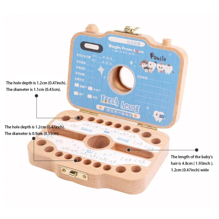 Caixa Criativa de Madeira para Crianças, Preservação de Dentes de Leite, Caixa de Armazenamento para Dentes de Bebé, HC2455A, HC2455B, HC2455C, HC2455D