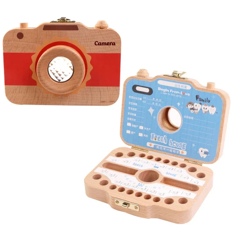 Caixa Criativa de Madeira para Crianças, Preservação de Dentes de Leite, Caixa de Armazenamento para Dentes de Bebé, HC2455A, HC2455B, HC2455C, HC2455D