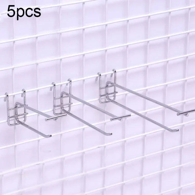 5pcs Gancho Duplo para Prateleira de Grelha de Ferro de Supermercado 5,8mm, Comprimento: 15cm, 5,8mm 15cm