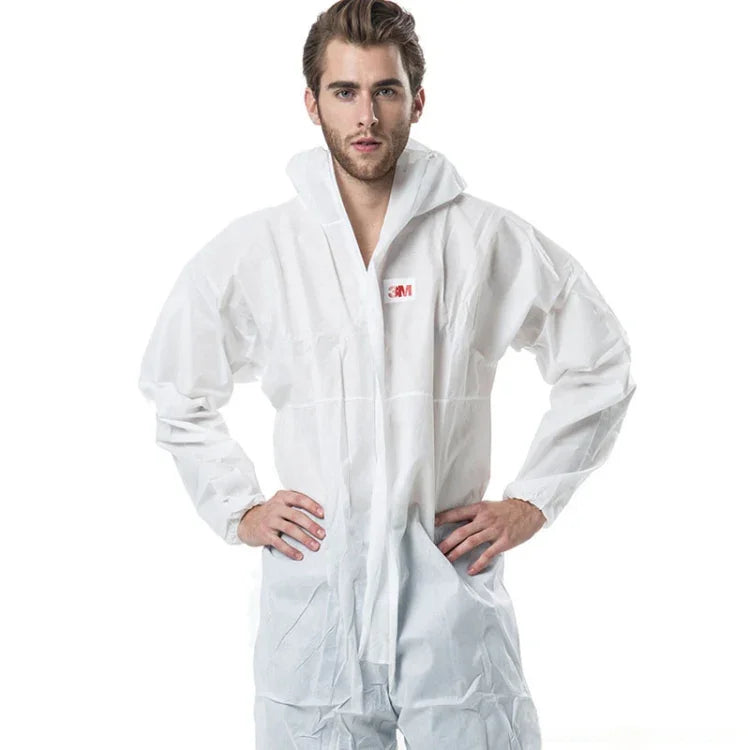 Fato de Areia Anti-estático e Anti-químico Branco 3M 4515 de Peça Única com Capuz, Tamanho: L, 3M L