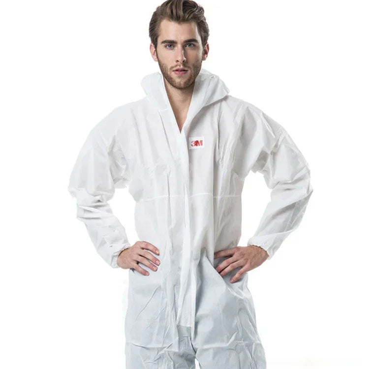 Fato de Areia Anti-estático e Anti-químico Branco 3M 4515 de Peça Única com Capuz, Tamanho: L, 3M L
