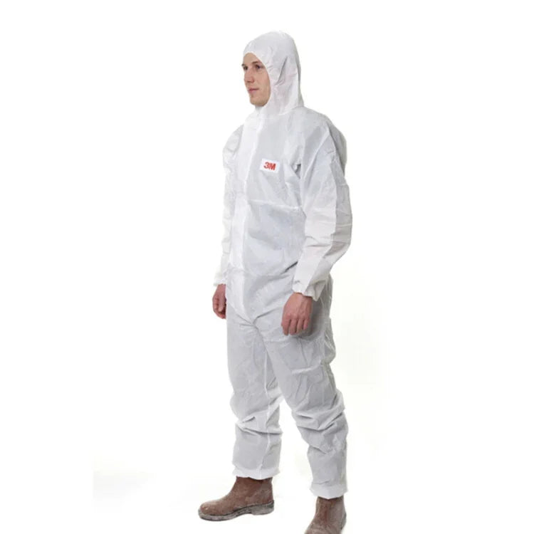 Fato de Areia Anti-estático e Anti-químico Branco 3M 4515 de Peça Única com Capuz, Tamanho: L, 3M L