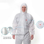 Fato de Areia Anti-estático e Anti-químico Branco 3M 4515 de Peça Única com Capuz, Tamanho: L, 3M L