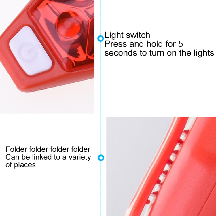 Luz de aviso multifuncional para ciclismo ao ar livre, luz traseira LED com clip, luz traseira LED com clip (vermelha), luz traseira LED com clip (branca), luz traseira LED com clip (preta), luz traseira LED com clip (roxa)