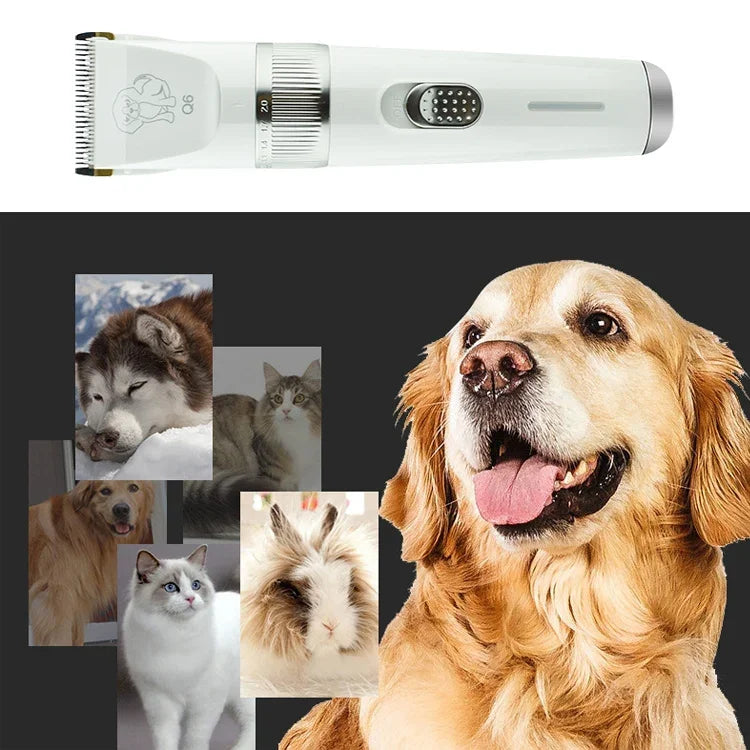 Q6 Aparador Elétrico para Animais com USB e Quatro Pentes, Aparador Q6