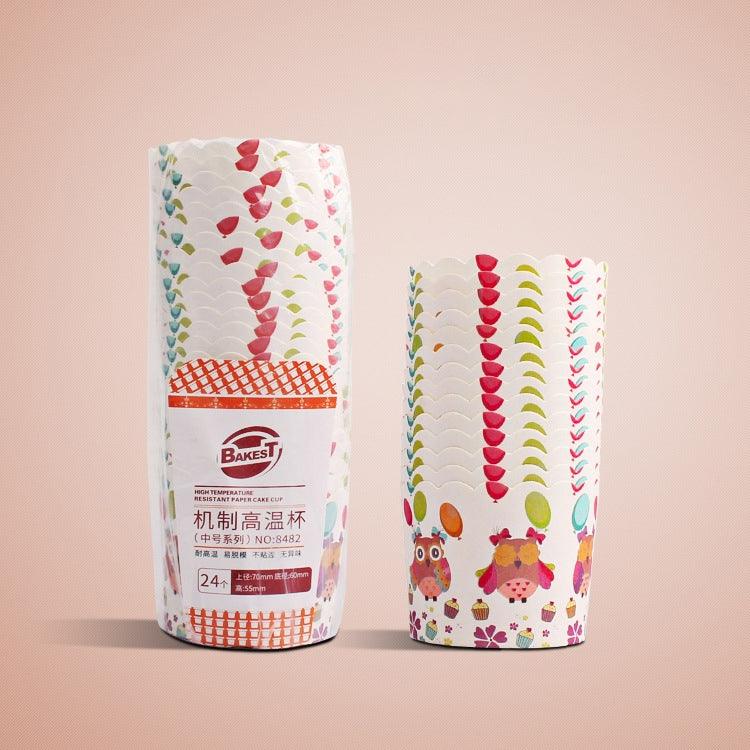 24pcs / Pacote Formas Redondas Laminadas para Bolos, Formas para Muffins, Forros para Cupcakes de Chocolate, Tamanho: 7 x 6 x 5.5cm, Entrega em Cor Aleatória, 6.8 x 5 x 3.9cm